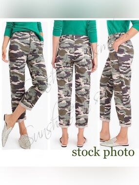 JCREW J.Crew Camouflage Print Boyfriend Chino Cotton Blend Pant “FADED VINE”